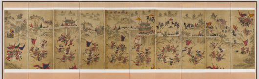 평양성탈환도(조선). 필자 미상. 세로 97.9cm, 가로 39.7cm, 가로 37.6cm. 사진 국립중앙박물관