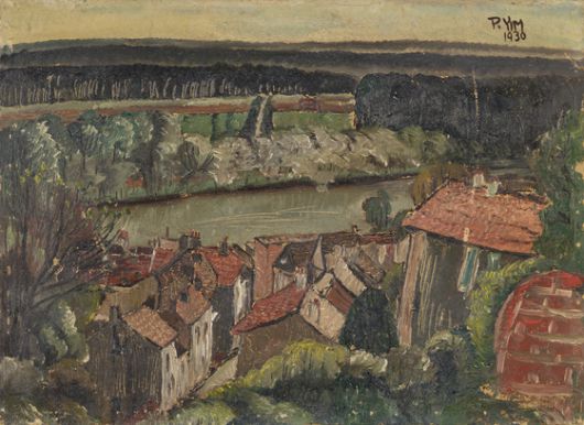 임용련의 '에르블레 풍경'(1930). 백남순은 생전에 "신혼집 뒤로 보이는 마을집 전경"이라고 돌아본 바 있다. 사진 국립현대미술관