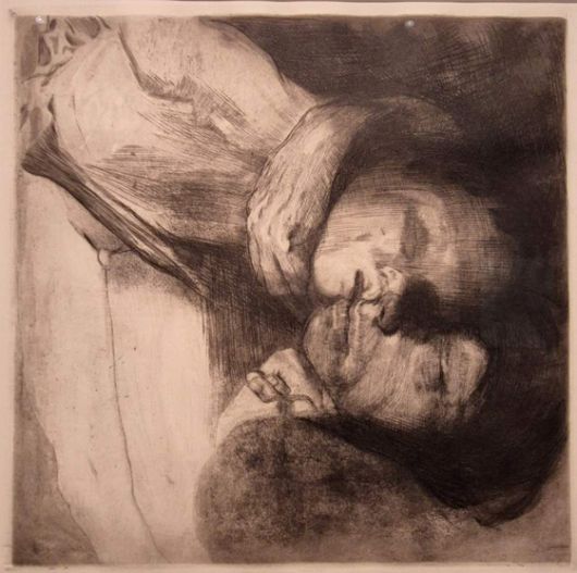 독일 여성미술가 케테 콜비츠의 판화 '죽음, 여자 그리고 아이'(1910). 트론헤임=권근영 기자