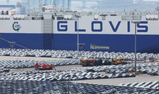 지난 21일 경기도 평택항에 수출용 자동차가 세워져 있는 모습. 연합뉴스