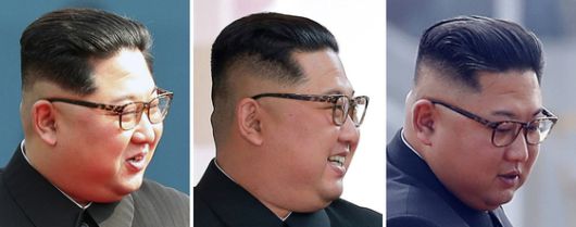 김정은 북한 국무위원장의 독특한 머리 스타일. 연합뉴스