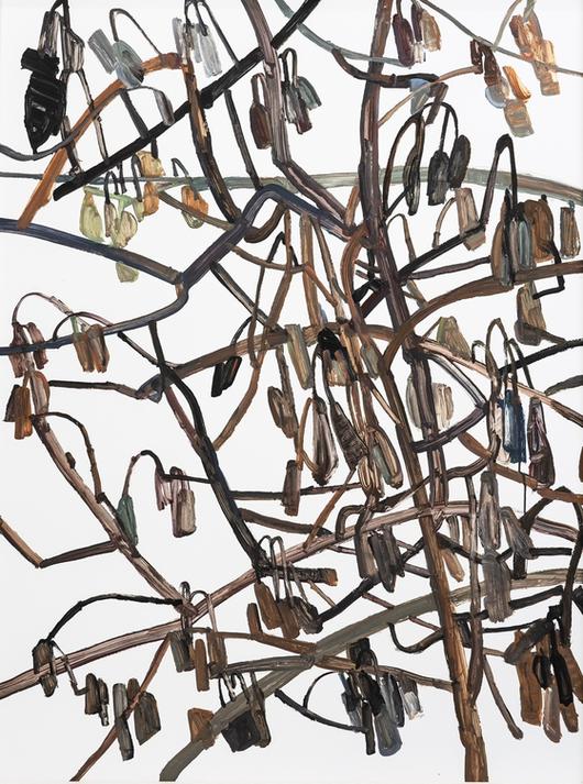 엄유정, Feuilles,2023, 종이에 과슈,아크릴, 141 x 95 cm. [사진 S2A]