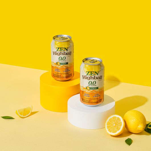 티젠이 논알코올 하이볼 2탄 ‘젠 하이볼향 레몬 0.0’ 선보였다. 사진 티젠