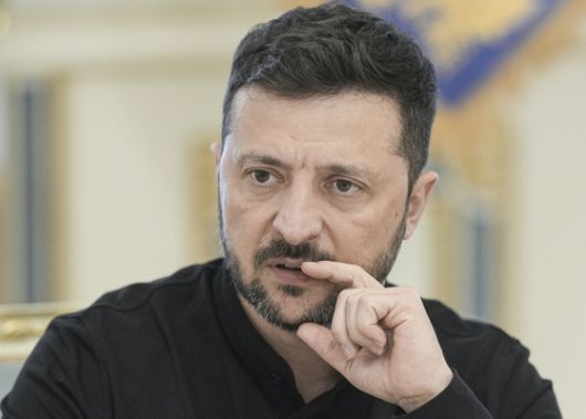 지난 4일 볼로디미르 젤렌스키 우크라이나 대통령이 브리핑을 하고 있다. EPA=연합뉴스