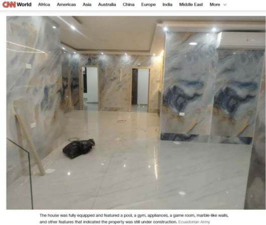 대리석 벽으로 장식된 빌라마르의 저택 모습. CNN홈페이지 캡처