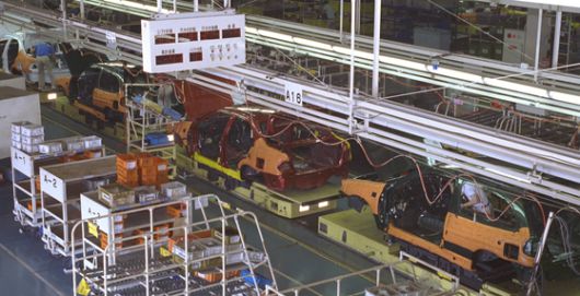 일본 닛산 자동차 생산 라인의 모습. 안성식 기자