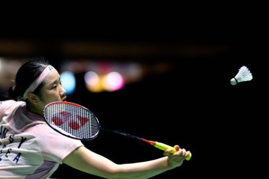 18일 '숙적' 천위페이를 꺾고 일본오픈 4강에 오른 안세영의 경기 장면. AFP=연합뉴스