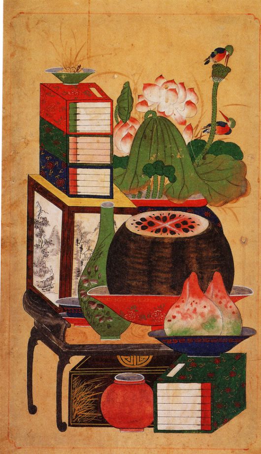 책거리, 19세기, 종이에 채색, 삼성미술관 리움 소장. [사진 삼성미술관 리움]