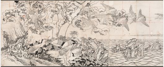 국립고궁박물관은 개관 20주년을 맞아 오는 14일부터 약 두 달간 창덕궁 희정당, 대조전, 경훈각을 장식했던 벽화 6점과 초본(정본을 완성하기 전 그린 밑그림) 1점을 최초로 함께 공개하는 특별전 '창덕궁의 근사한 벽화'를 선보인다고 13일 밝혔다. 사진은 김은호 '백학도 초본'. 사진 국립고궁박물관