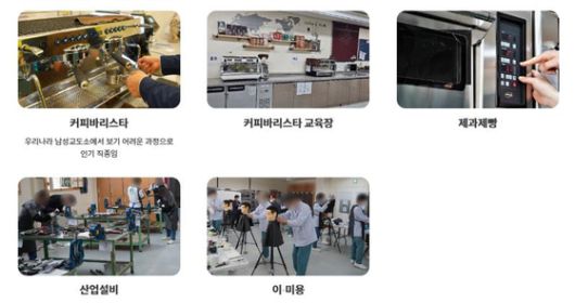 소망교도소 홈페이지에 올라온 입소자 프로그램. 소망교도소 홈페이지