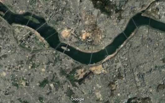 구글 지도에서 보이는 서울 상공 위성 사진. 사진 구글지도 캡처