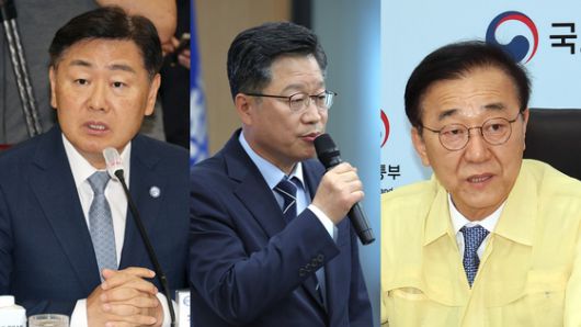 김관영 전북지사(左), 안호영 더불어민주당 의원(中), 김윤덕 국토교통부 장관(右). 뉴스1·연합뉴스