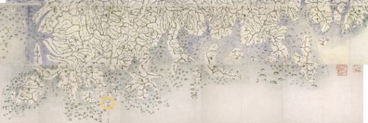 규장각한국학연구원이 소장한 고지도. 왼쪽 아래 노란색 원 안이 신지도다. [사진 이숙인]