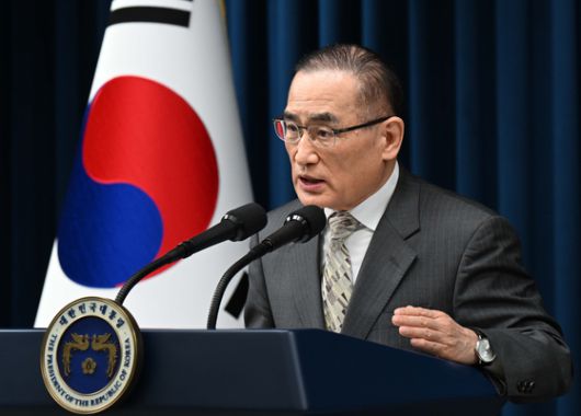 위성락 대통령실 안보실장이 14일 서울 용산 대통령실 청사에서 한·미 팩트시트 타결 결과를 설명하고 있다. 대통령실사진기자단