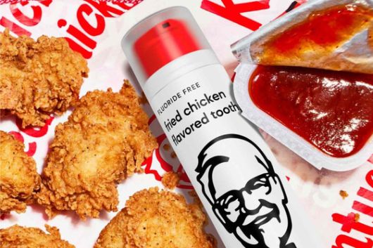 글로벌 KFC가 전개한 만우절 기념 '프라이드 치킨맛 치약' 판매 이벤트. 사진 KFC