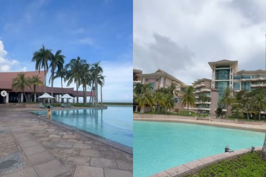 박하선이 게재한 7성급 호텔 수영장 영상. 사진|박하선 SNS