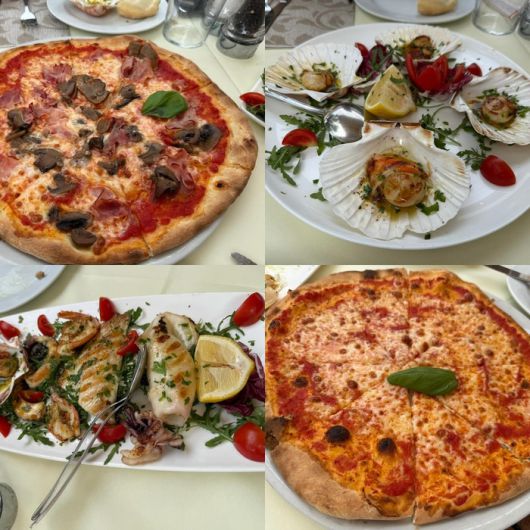 손예진이 게재한 이탈리아 현지 음식들. 사진|손예진 SNS