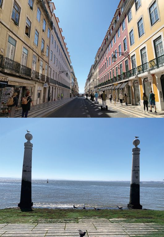 (위) 바이샤 지구 전경  (아래) 타구스 강변 부둣가 풍경