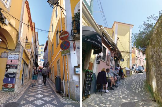 좁은 골목길마다 상점과 식당이 자리한다.