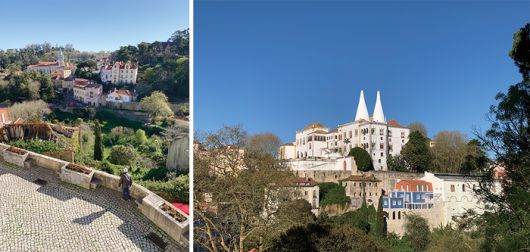 (우) 신트라 시가지 전경 (아래) 무어 양식의 건축물 신트라 국립궁전