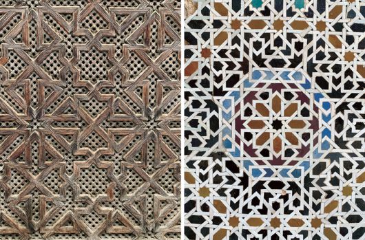 이슬람 신학교 벽면을 장식한 모로코 전통 건축 양식