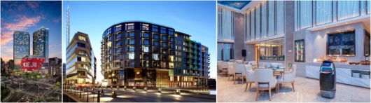 (좌로부터)그랜드 하얏트 제주, 더 시프 호텔(노르웨이), 플라이주 호텔(중국 항저우)은 안면 인식 체크인을 진행 중이다(이미지 제공 호텔스닷컴).