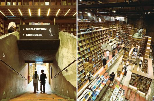 독특한 인테리어가 특징인 Book Xcess 서점은  REXKL(렉스케이엘) 최상층에 위치해 있다.