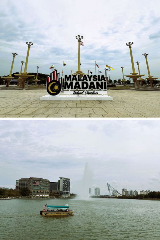 (위)푸트라자야 광장 (아래)크루즈를 즐길 수 있는  푸트라자야 호수