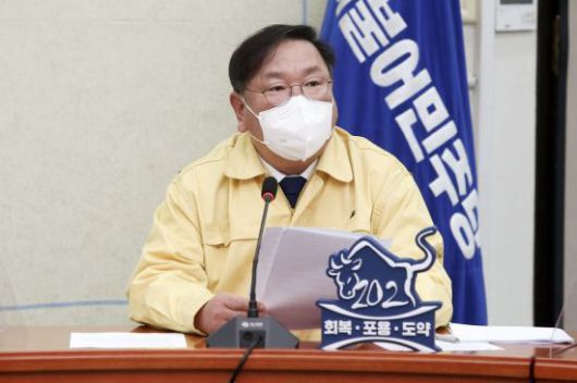 김태년 더불어민주당 원내대표가 26일 국회에서 열린 최고위원회의에서 발언하고 있다. / 사진=연합뉴스