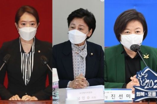 왼쪽부터 더불어민주당 고민정, 남인순, 진선미 의원./사진=연합뉴스