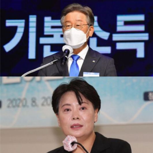 이재명 경기도지사(위)와 윤희숙 국민의힘 의원(아래) [이미지출처=연합뉴스]