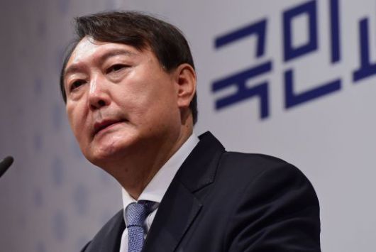 윤석열 전 검찰총장이 지난달 29일 서울 서초구 매헌 윤봉길 의사 기념관에서 대선출마 선언을 하고 있다./사진=연합뉴스