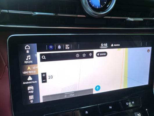 그레칼레 탑재된 티맵 오토 화면 [사진=오규민 기자 moh011@]