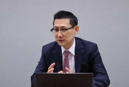 박경배 마스턴투자운용 전무가 한국 상업용 부동산 시장에 대해 설명하고 있다. [사진제공=마스턴투자운용]