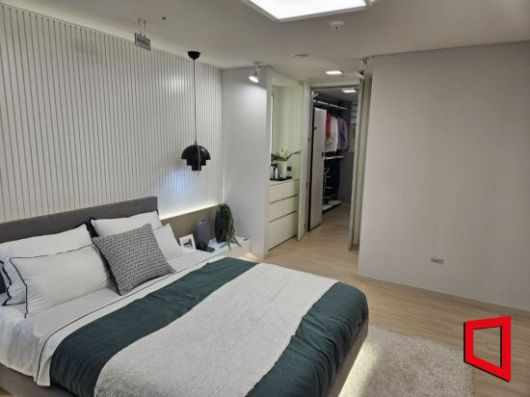 엘리프 남위례역 에듀포레  84㎡A 안방 모습. [사진=박승욱 기자]