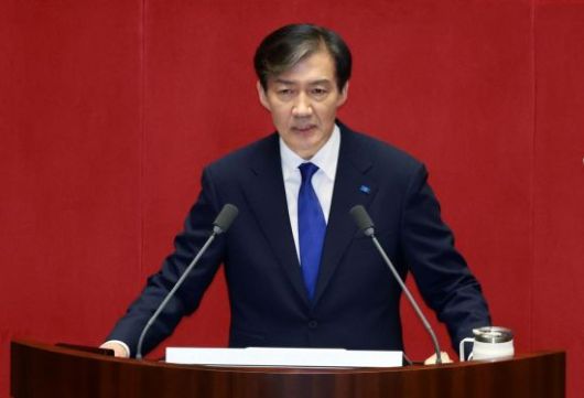 조국 조국혁신당 대표가 9일 국회에서 열린 본회의에서 비교섭단체 대표 연설을 하고 있다. 사진=김현민 기자 kimhyun81@