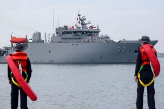 9일(현지시간) 대만 가오슝 해군기지 일대에서 훈련 중인 대만 해군의 모습. AFP·연합뉴스