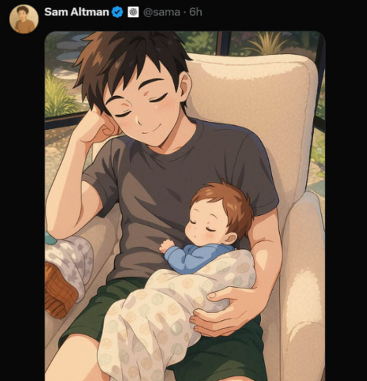 샘 올트먼 오픈AI CEO가 자신의 엑스에 올린 AI 이미지. 엑스
