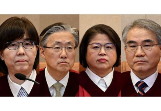 왼쪽부터 이미선, 김형두, 김복형, 조한창 헌법재판관. 2025.4.4 사진공동취재단