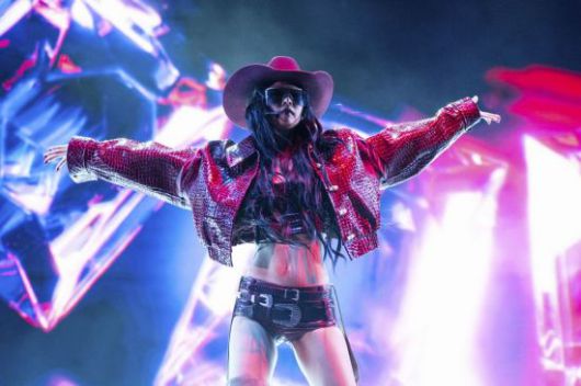 14일(한국시간) 미국 코첼라 무대에 오른 가수 제니. AP연합뉴스