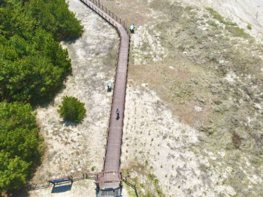 태안 해변길 5코스를 걷고 있는 관광객