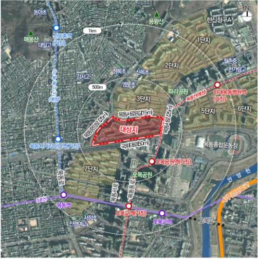 목동4단지 위치도. 서울시 제공