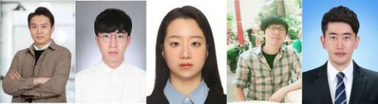 연구진(좌측부터) 강주헌 교수, 장봉환 박사(제1저자), 정수현 박사, 권세용 박사, 박성진 박사. UNIST  제공