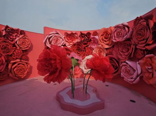 28일 오후 에버랜드 로즈가든에 마련된 포토존 모습. 박준이 기자.