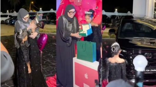 말레이시아 사업가 파르하나 자라가 11살 딸을 위해 준비한 생일파티와 생일선물 모습. 틱톡 캡처