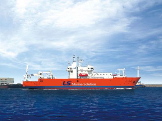 LS마린솔루션의 해저통신케이블 포설선 세계로호 사진. LS마린솔루션.