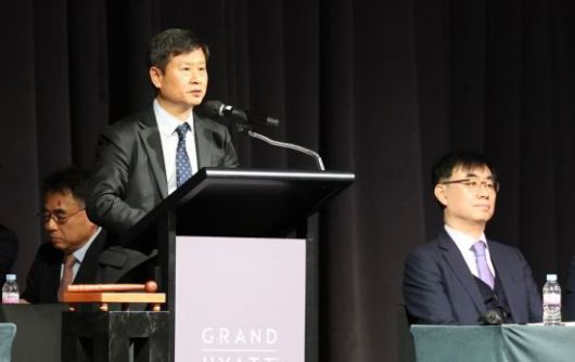 23일 오후 서울 용산구 그랜드하얏트 서울에서 열린 고려아연 임시주주총회가 진행되고 있다. 조용준 기자