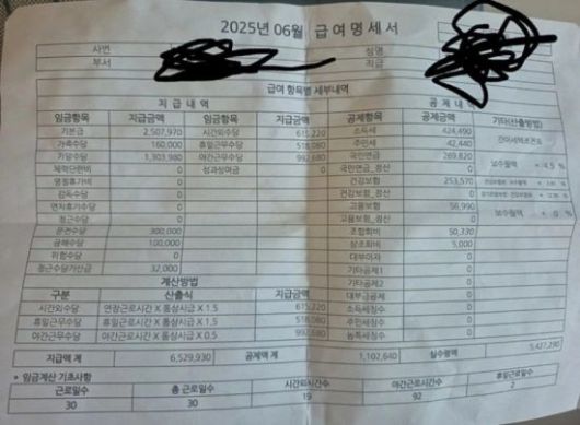 최근 온라인상에서 '환경미화원 11년 차 급여명세서'라는 제목의 게시글이 캡처돼 퍼지며 화제를 모으고 있다. 온라인 커뮤니티