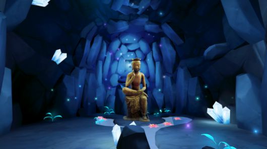 제페토(ZEPETO) 내 메타버스 기술로 구현한 ‘힐링동산’의 반가사유상. 국립중앙박물관