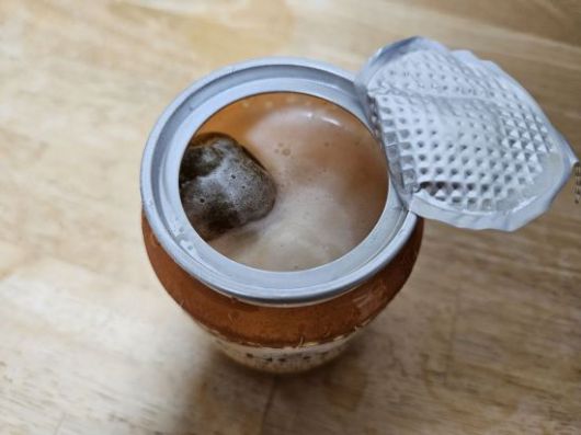 조야 아이스매실&사과샤베트에 '골든우메후르츠'를 섞은 모습. 사진=박재현 기자